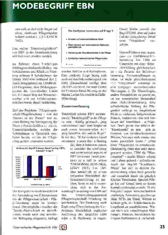 Vorschauseite 4: EBN - in der Grundausbildung der Diplomierten Gesundheitsund Krankenpflege