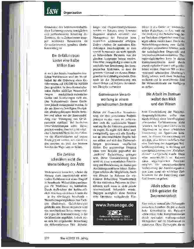 Vorschauseite 5: Zentrumsbildung in der Gefäßmedizin Eine Analyse aus medizinischer und ökonomischer Sicht