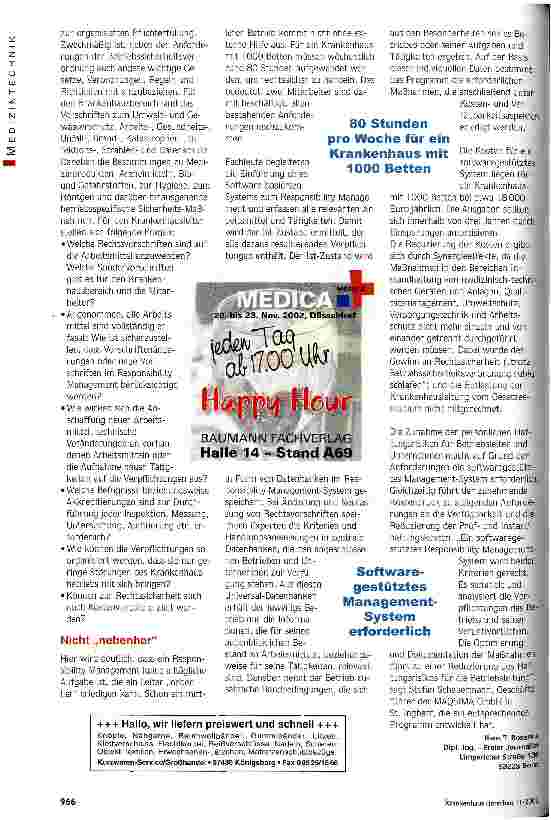 Vorschauseite 3: Der Chefsessel wird zum heißen Stuhl Mit der neuen Betriebssicherheitsverordnung steigt die persönliche Haftung für Krankenhausleiter