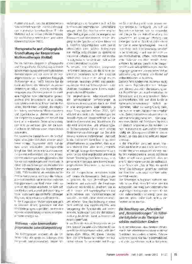 Vorschauseite 2: Das Konzept der Kooperativen Mutismustherapie (KoMut)