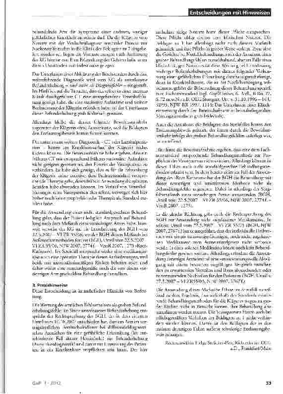 Vorschauseite 2: Diagnostik und Befunderhebung in der Notaufnahme BGB §§280 Abs. 1, 823 Abs. 1
