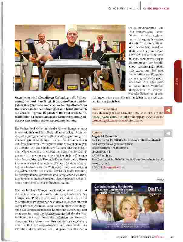 Vorschauseite 2: Die Physikalische und Rehabilitative Medizin heute und in der Zukunft