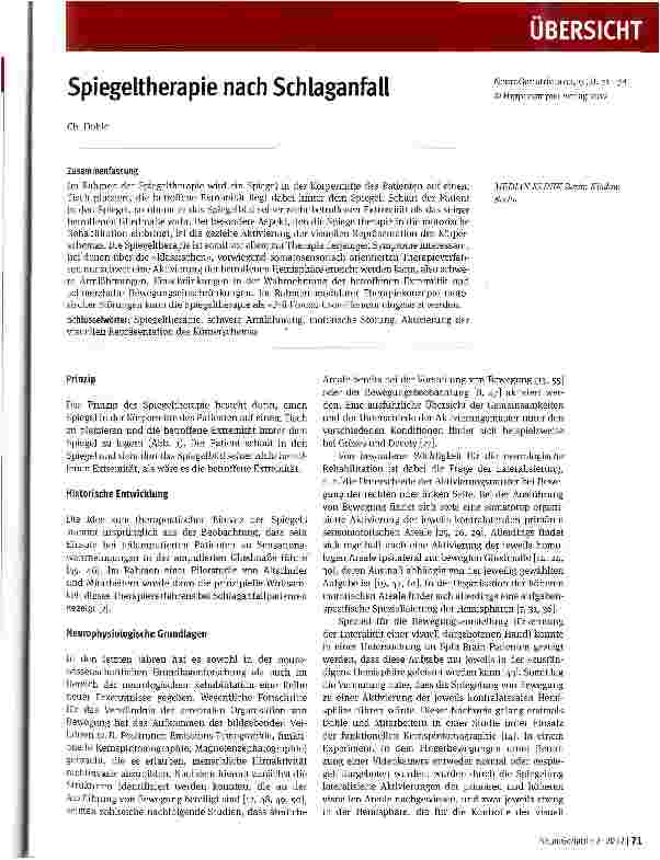 Vorschauseite 1: Spiegeltherapie nach Schlaganfall