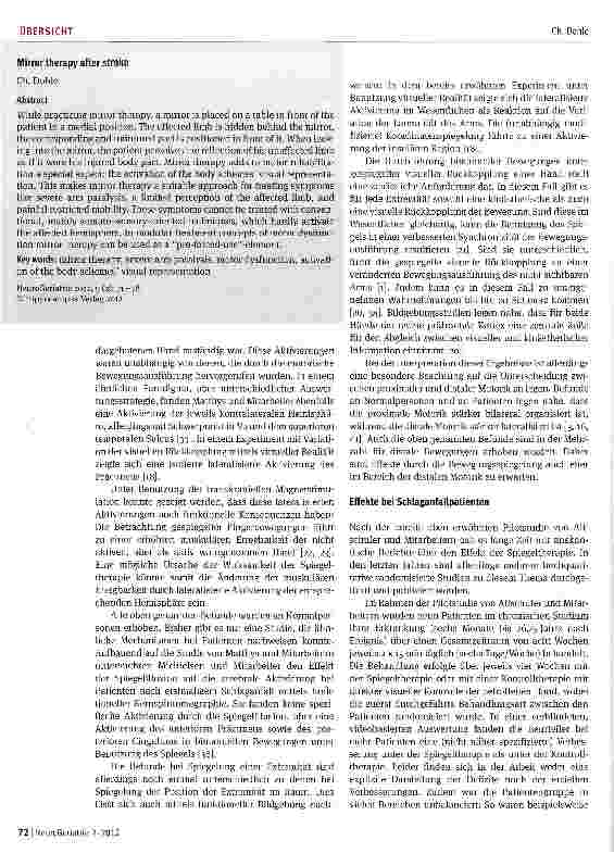 Vorschauseite 2: Spiegeltherapie nach Schlaganfall