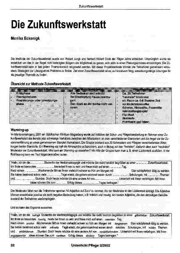 Vorschauseite 1: Die Zukunftswerkstatt