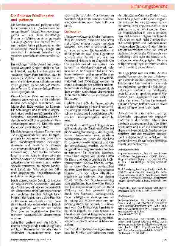 Vorschauseite 2: Ehrenamtliches Engagement in „Netzwerken Gesunder Kinder