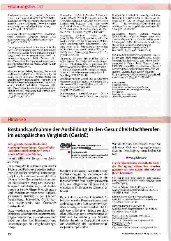 Vorschauseite 3: Ehrenamtliches Engagement in „Netzwerken Gesunder Kinder
