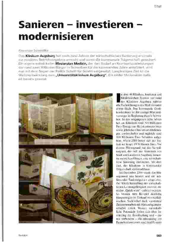 Vorschauseite 1: Sanieren - investieren -modernisieren