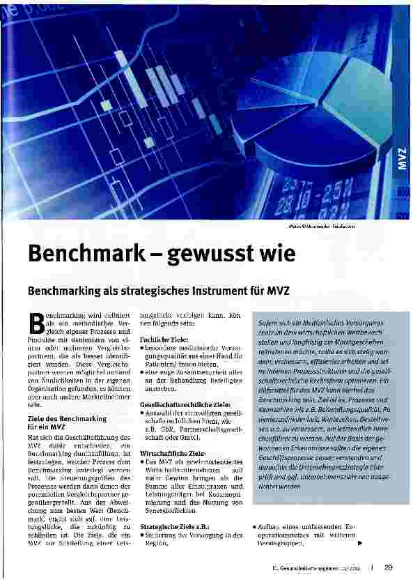 Vorschauseite 1: Benchmark - gewusst wie Benchmarking als strategisches Instrument für MVZ