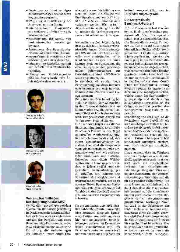 Vorschauseite 2: Benchmark - gewusst wie Benchmarking als strategisches Instrument für MVZ