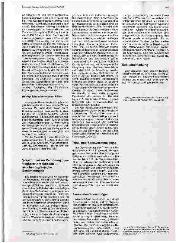 Vorschauseite 2: Das novellierte Bundesseuchengesetz