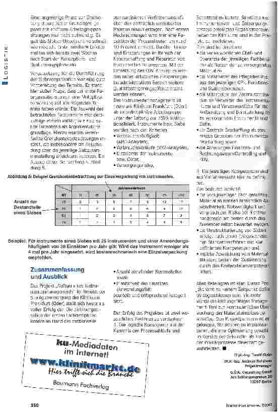 Vorschauseite 4: Sterilgutlogistik optimiert Aufbau eines Instrumentenmanagementsystems am Klinikum Frankfurt (Oder)