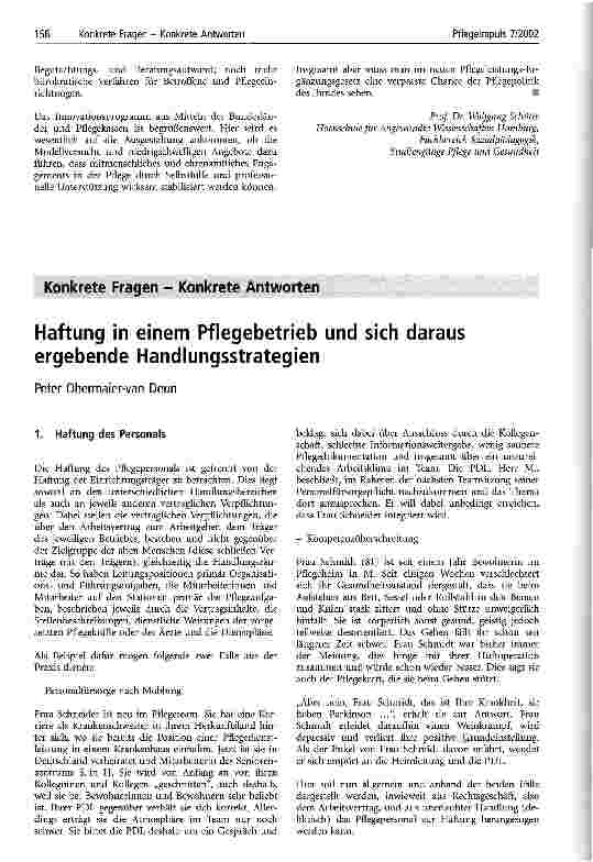Vorschauseite 6: Pflegeversicherung: Neue Leistungen für Demenzkranke Das neue Pflegeleistungsergänzungsgesetz (PflEG) und seine Problematik