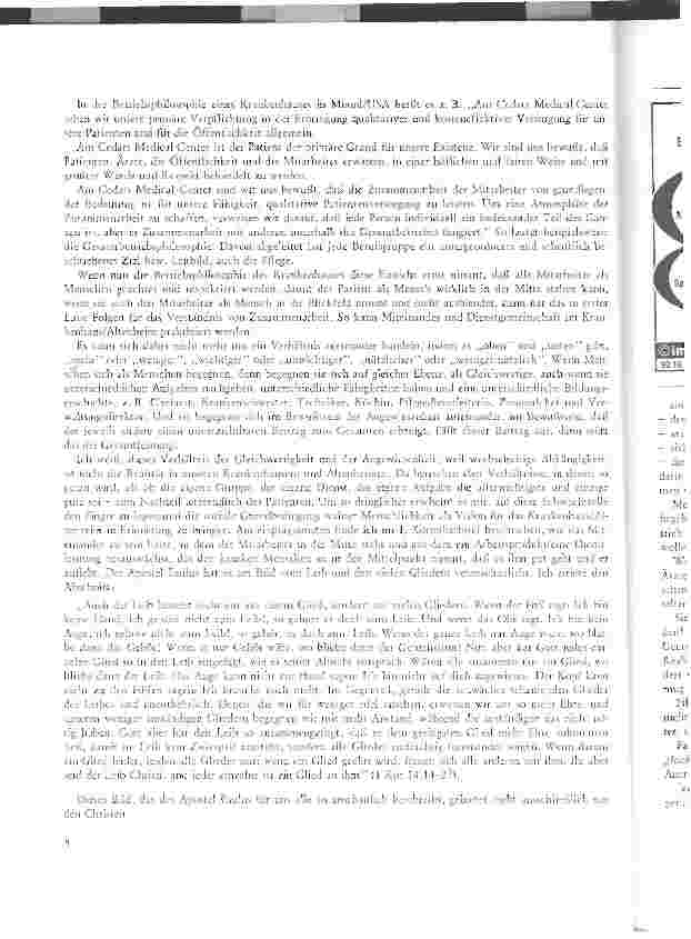 Vorschauseite 4: Der Mensch im Mittelpunkt - ein gemeinsamer Auftrag Pflege auf dem Weg ins Jahr 2000