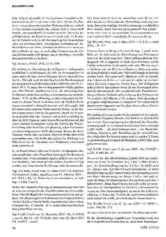 Vorschauseite 4: E-Zigaretten sind keine Arzneimittel und keine Medizinprodukte