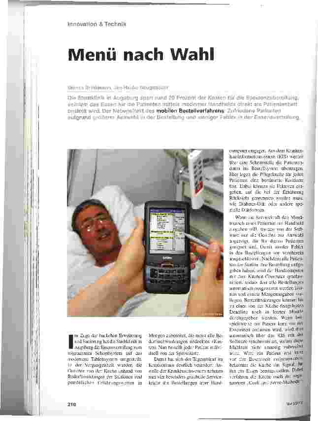 Vorschauseite 1: Menü nach Wahl