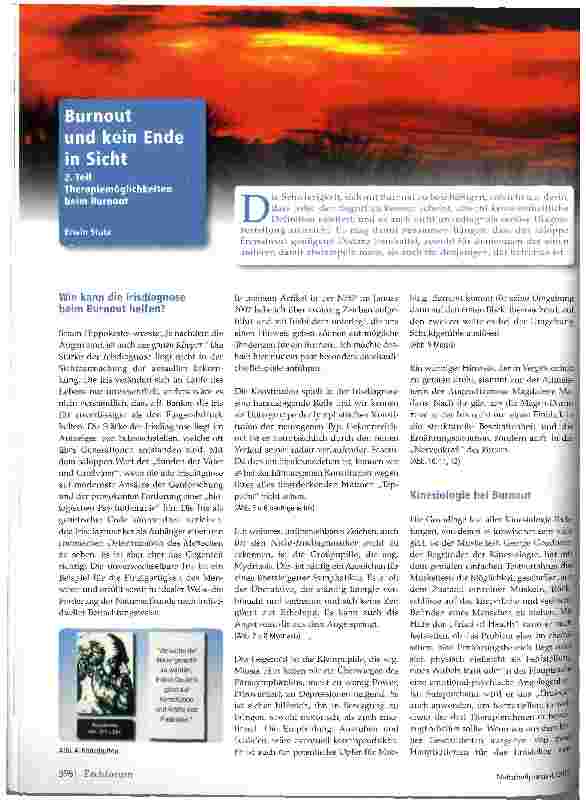 Vorschauseite 1: Burnout und kein Ende in Sicht