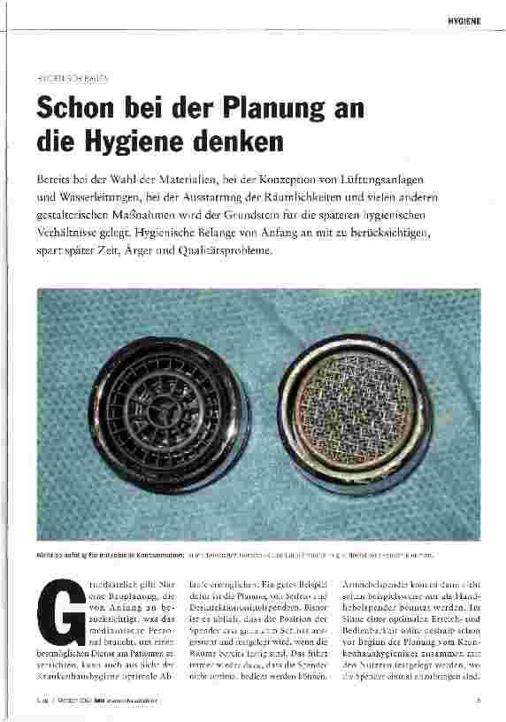 Vorschauseite 1: Schon bei der Planung an die Hygiene denken