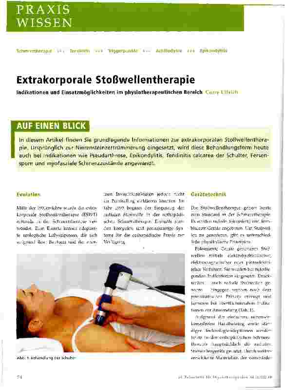 Vorschauseite 1: Extrakorporale Stoßwellentherapie