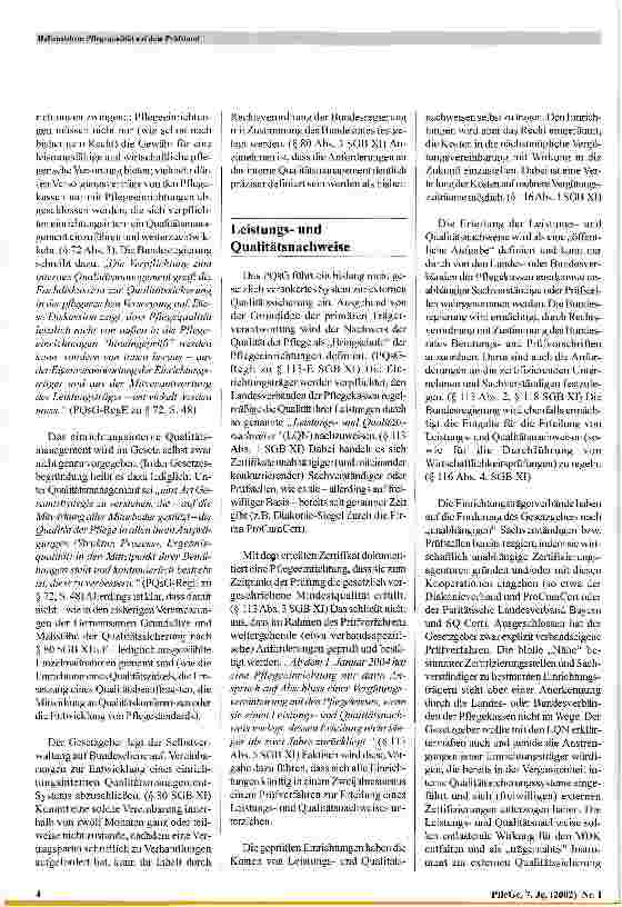 Vorschauseite 4: Pflegequalität auf dem Prüfstand