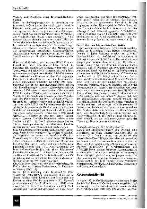 Vorschauseite 3: Intermediate Care Entwicklung, Definition, Ausstattung, Organisation und mögliche Lösungen