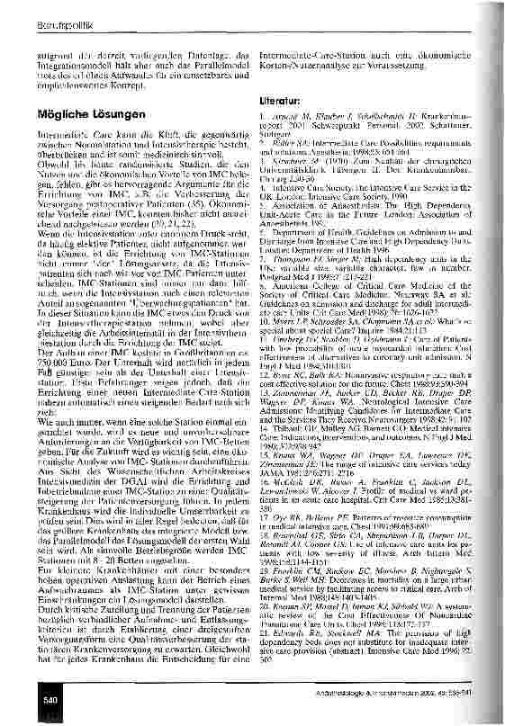 Vorschauseite 5: Intermediate Care Entwicklung, Definition, Ausstattung, Organisation und mögliche Lösungen