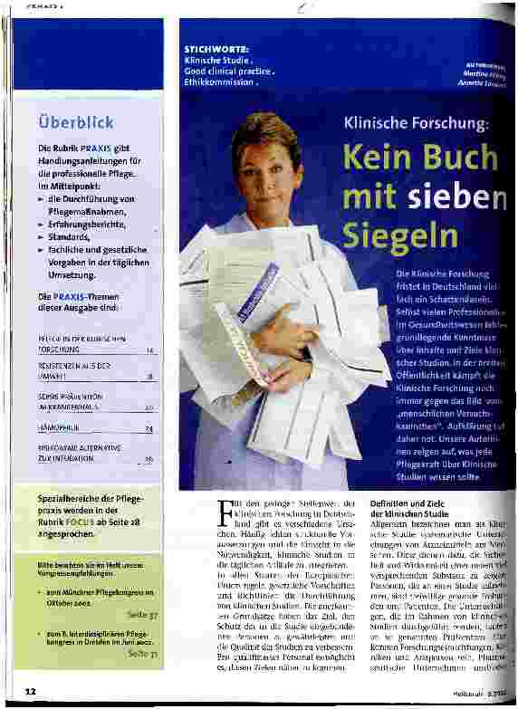 Vorschauseite 1: Klinische Forschung: Kein Buch mit sieben Siegeln