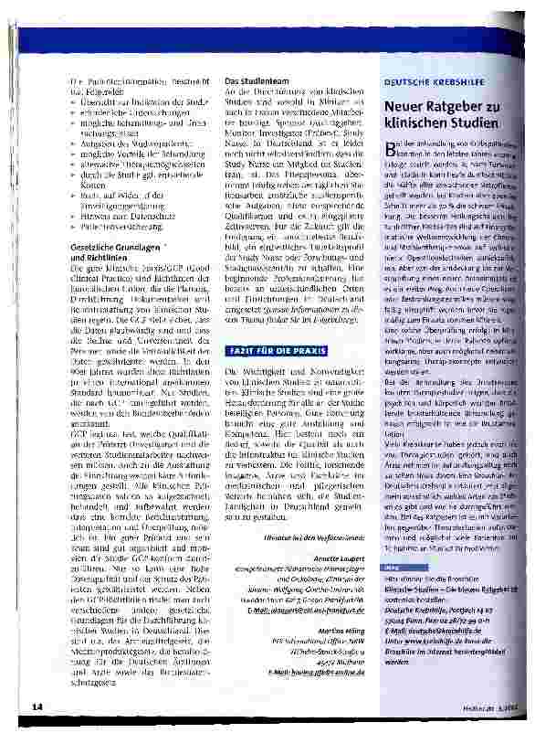 Vorschauseite 3: Klinische Forschung: Kein Buch mit sieben Siegeln