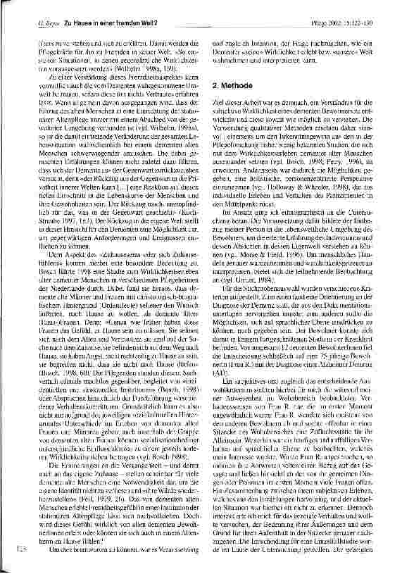 Vorschauseite 2: Zu Hause in einer fremden Welt? Studie zum Wirklichkeitserleben eines dementen alten Menschen im Heim: eine Interpretation verschiedener Sichtweisen