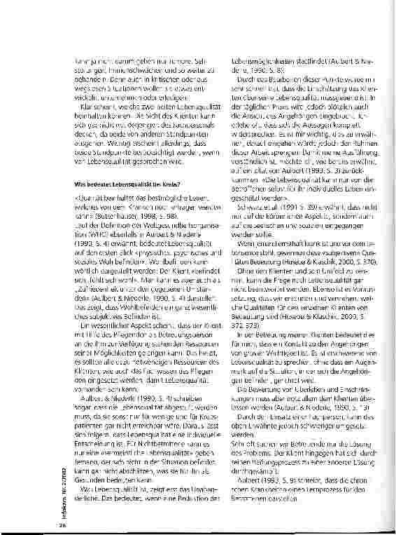 Vorschauseite 3: Hat Lebensqualität mit Akzeptanz der Krebserkrankung zu tun? Teil I