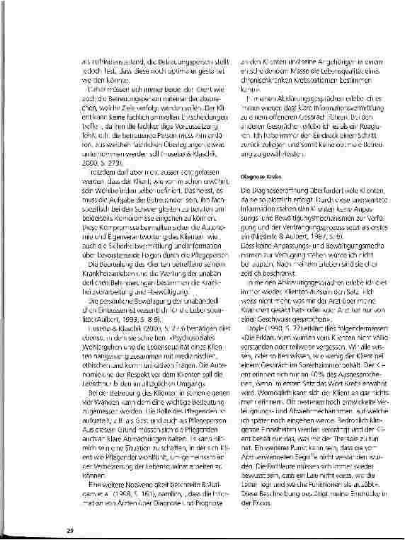 Vorschauseite 6: Hat Lebensqualität mit Akzeptanz der Krebserkrankung zu tun? Teil I