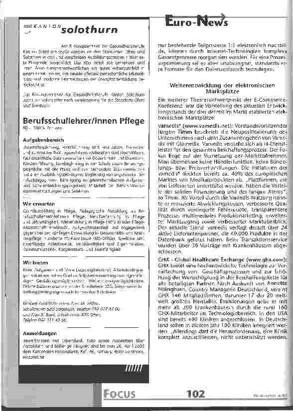 Vorschauseite 3: E-Commerce-Pilotprojekte von Krankenhäusern zeigen Chancen auf Mangelnde Standardisierung als größte Herausforderung