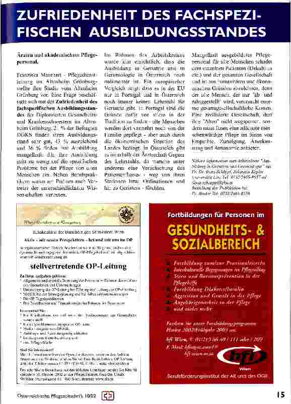 Vorschauseite 2: Ausbildung in Geriatrie und Gerontologie