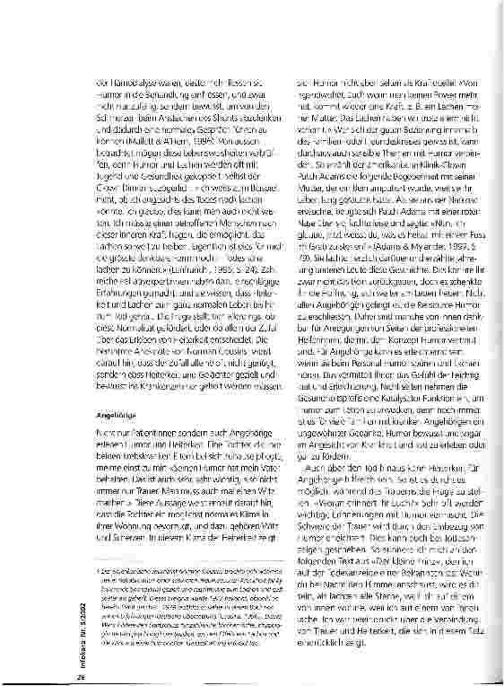 Vorschauseite 2: Humor und Lachen trotz Krankheit und Trauer