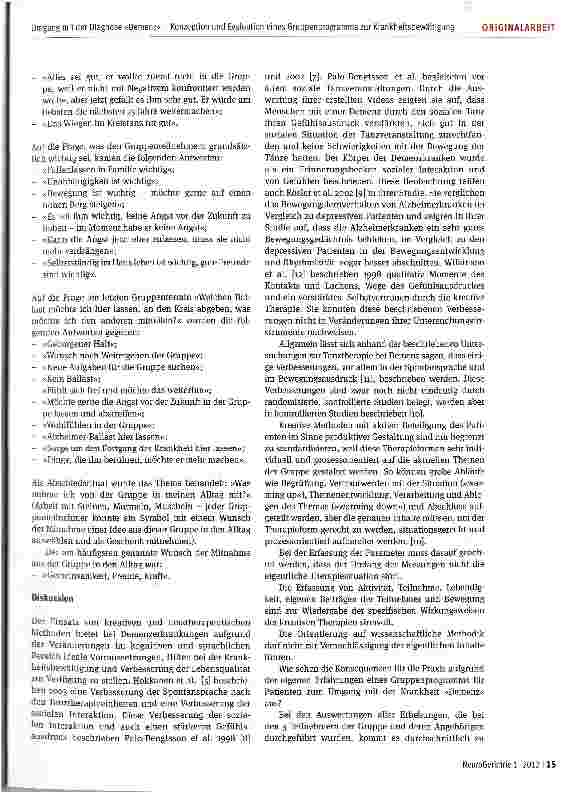 Vorschauseite 6: Umgang mit der Diagnose »Demenz« Konzeption und Evaluation eines Gruppenprogramms zur Krankheitsbewältigung
