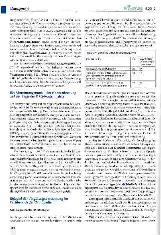 Vorschauseite 4: Die G-DRG-Kostenmatrix des InEK - ein Werkzeug für Krankenhausmanager (I)
