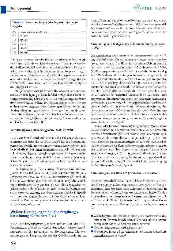 Vorschauseite 6: Die G-DRG-Kostenmatrix des InEK - ein Werkzeug für Krankenhausmanager (I)