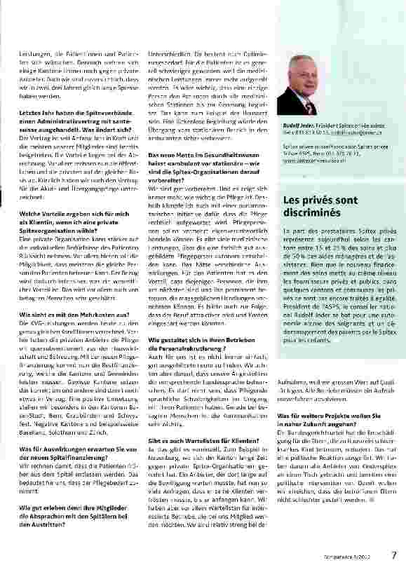 Vorschauseite 2: Viele Kantone diskriminieren private Spitex-Anbieter noch immer