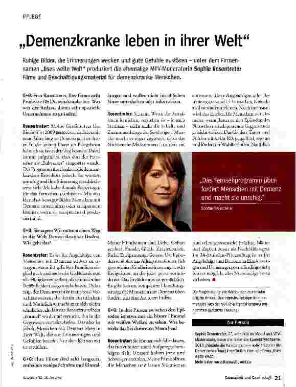 Vorschauseite 1: „Demenzkranke leben in ihrer Welt