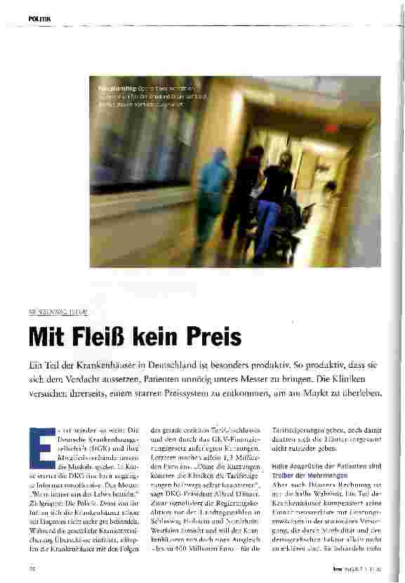 Vorschauseite 1: Mit Fleiß kein Preis