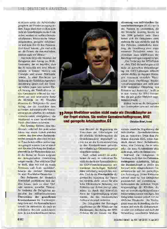 Vorschauseite 2: GESUNDHEITSPOLITIKFreiheit für den Nachwuchs