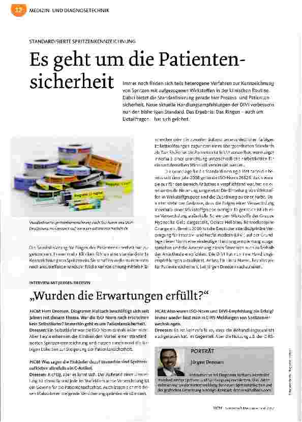 Vorschauseite 1: Es geht um die Patientensicherheit