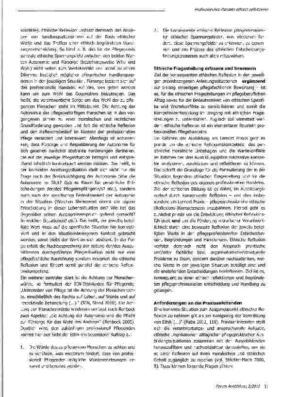 Vorschauseite 2: Professionelles Handeln ethisch reflektieren - ethische Fragestellungen erkennen und benennen