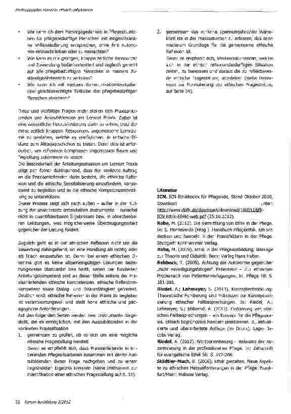 Vorschauseite 3: Professionelles Handeln ethisch reflektieren - ethische Fragestellungen erkennen und benennen