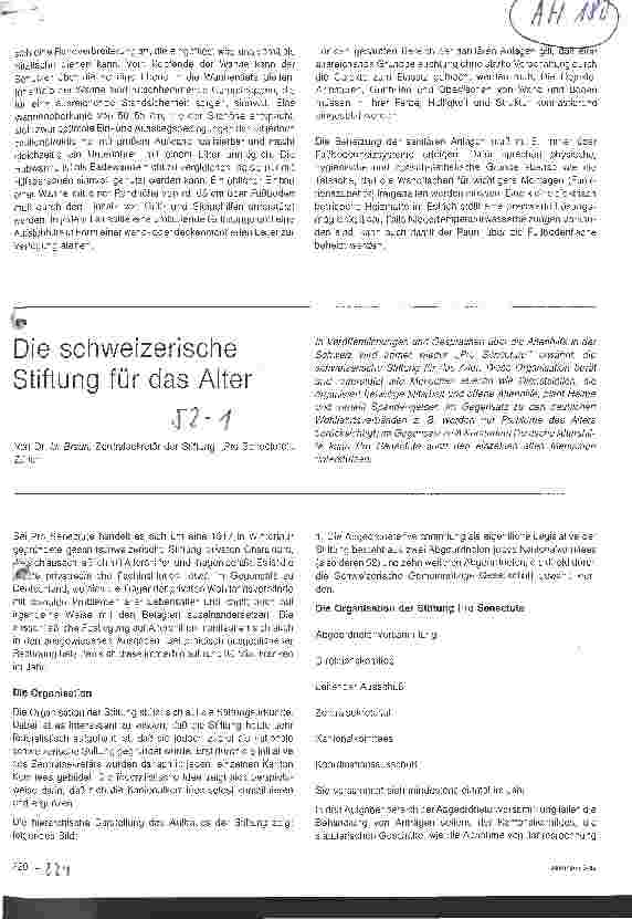 Vorschauseite 1: Die schweizerische Stiftung für das Alter