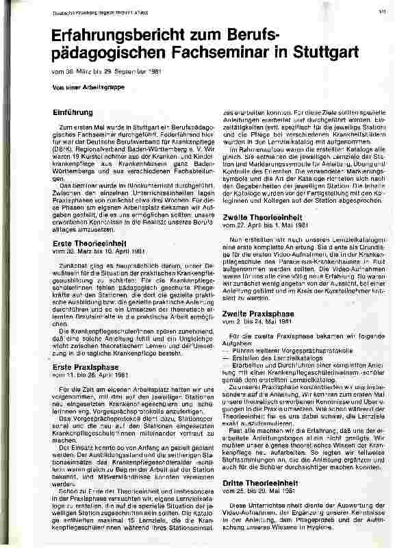 Vorschauseite 1: Erfahrungsbericht zum Berufspädagogischen Fachseminar in Stuttgart