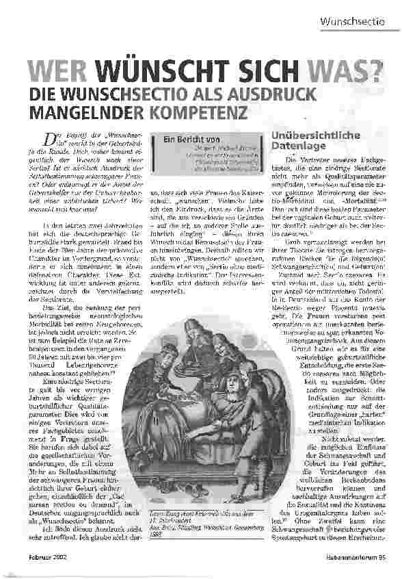 Vorschauseite 1: WER WÜNSCHT SICH WAS? DIE WUNSCHSECTIO ALS AUSDRUCK MANGELNDER KOMPETENZ