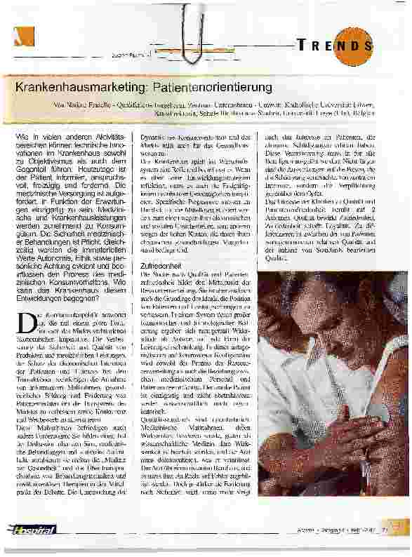 Vorschauseite 1: Krankenhausmarketing: Patientenorientierung