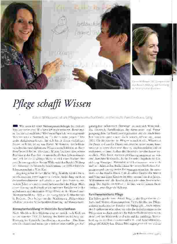 Vorschauseite 1: Pflege schafft Wissen