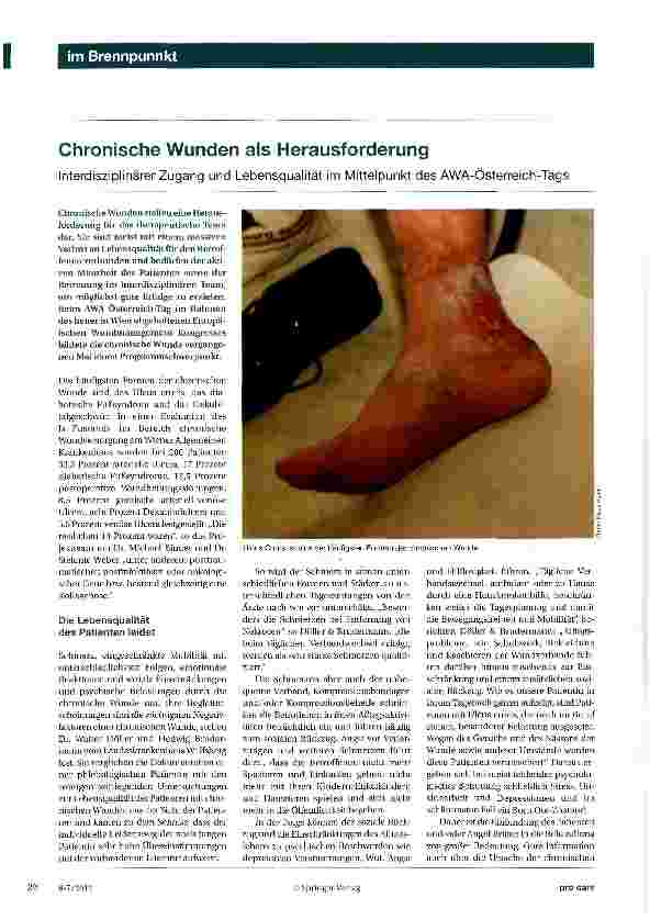Vorschauseite 1: Chronische Wunden als Herausforderung